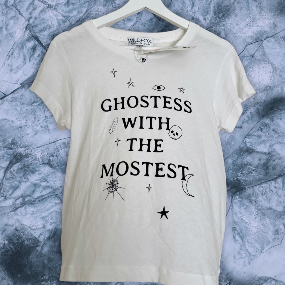ORIGINAL & RARE WILDFOX Halloween Tee Ghostess with the Mostest NWT